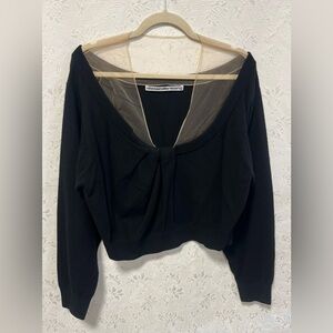 Alexander Wang Black Illusion Tulle Yoke Pullover